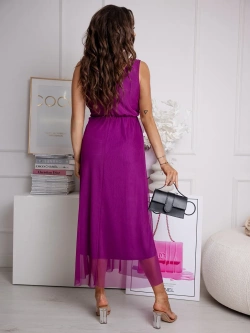 Długa sukienka z transparentnym dołem Agnese