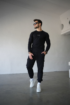 LONGSLEEVE MĘSKI BG BLUR | CZARNY