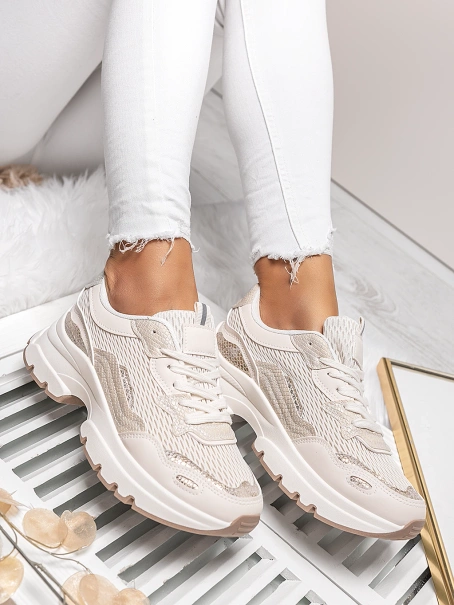 Damskie buty sportowe beżowe TL391-8