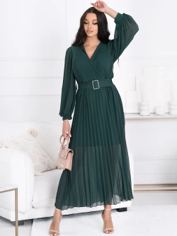 Sukienka plisowana Eleganza z paskiem