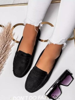 Damskie mokasyny czarne M500