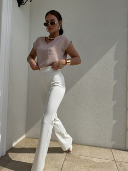 Bluzka KIESZONKI – ciemny beż