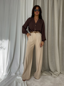 Koszula RUFFLES – brązowa