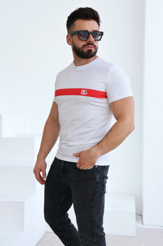 T-Shirt męski BG Red | biały