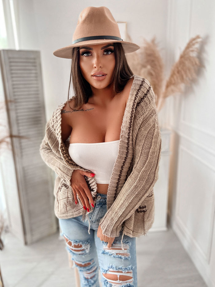 Damski kardigan beżowy 5522BE