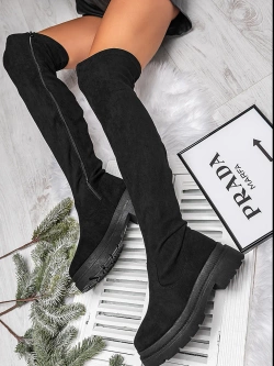 Damskie wysokie kozaki za kolano czarne TL247