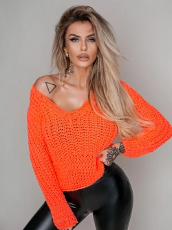 Damski krótki sweter peach 1846P