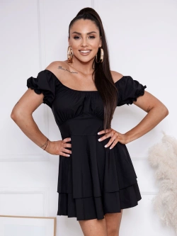 Krótka sukienka hiszpanka z falbanką Selena