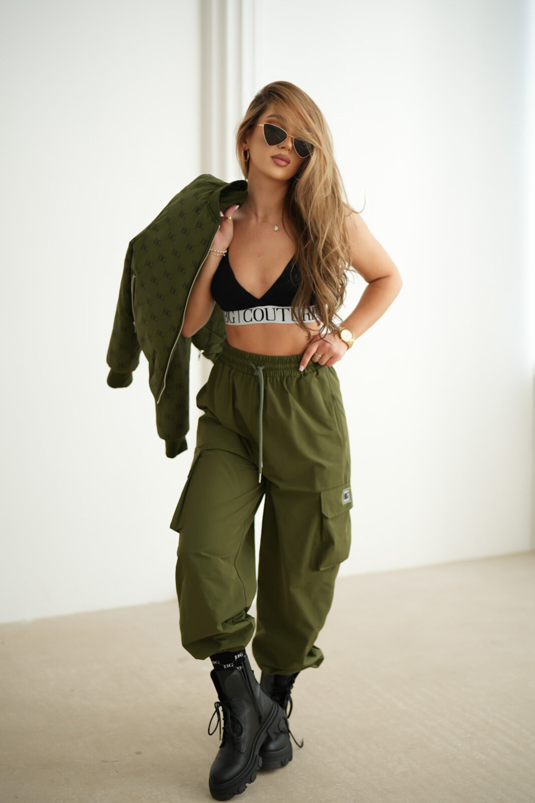 SPODNIE DAMSKIE BG EGO | KHAKI