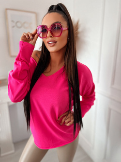 Damski sweter różowy z wiązaniem 142222R