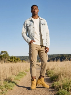 Męskie ocieplane camelowe trapery TL230-32