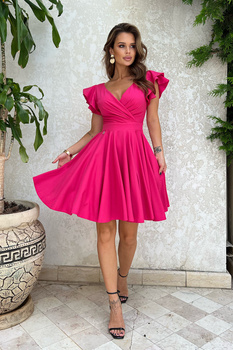 SUKIENKA Z FALBANAMI FUKSJA