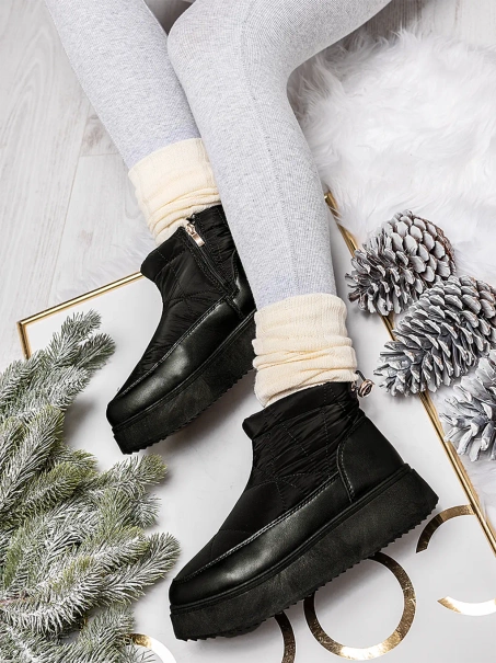 Damskie śniegowce czarne HY856