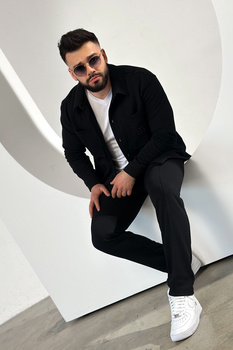 SPODNIE MĘSKIE BG LINE | CZARNY