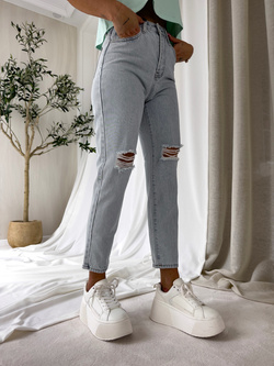 Jeansy MOM FIT HOLES – jeansowe