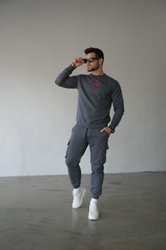 SPODNIE MĘSKIE BG TRACK | GRAFIT