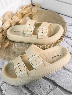 Damskie klapki jasnobeżowe DZ215-8