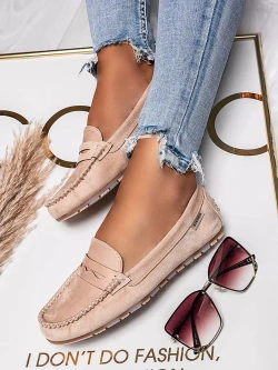 Damskie mokasyny beżowe M500-8