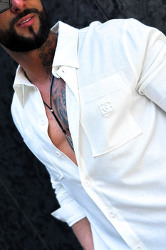 KOSZULA MĘSKA BG VIBE | BIAŁY