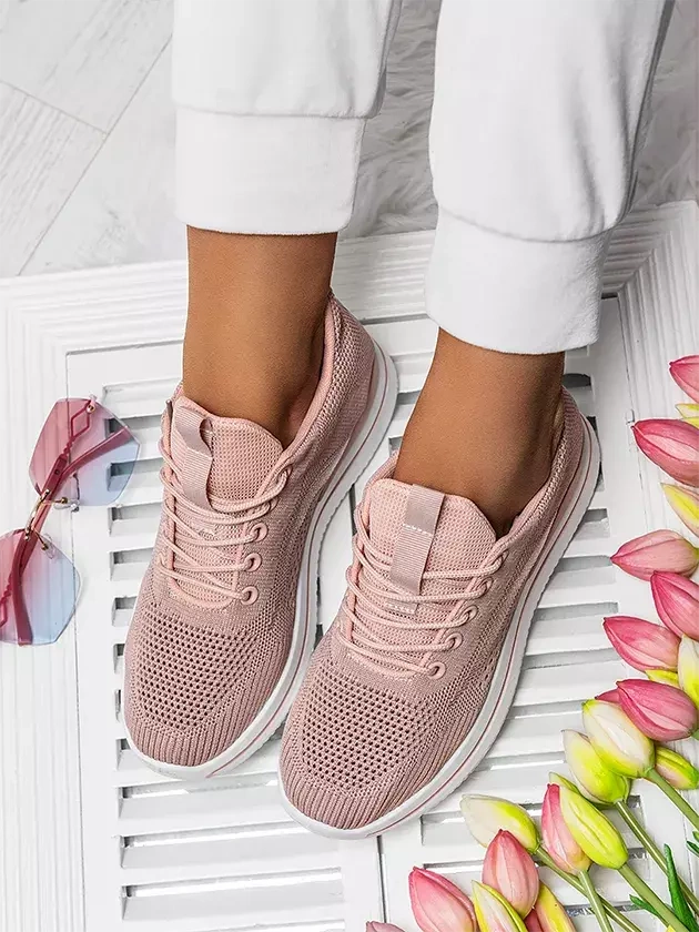 Damskie buty sportowe różowe na platformie JHY261-16