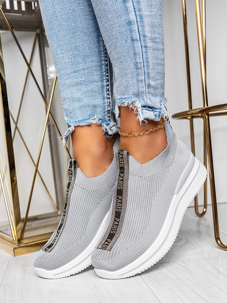 Damskie buty sportowe szare na platformie JHY256-26