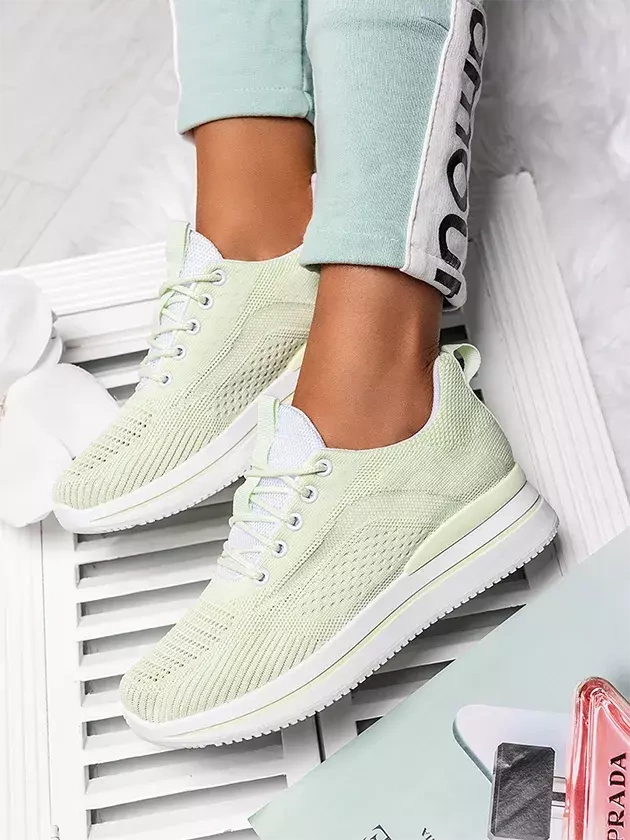 Damskie buty sportowe zielone na platformie JHY261-98